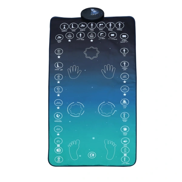 Intelligent worship prayer mat electronic guidance music mat led action instructions