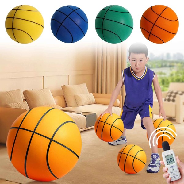 Tyst inomhusbasketträningsboll Lågt ljud för aktiviteter orange