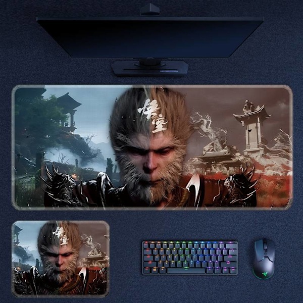 Svart Myt Wukong Musmatta Gaming Tangentbordsplatta Skrivbordsplatta Spel Peripheral Present 104 104 800x300x3mm