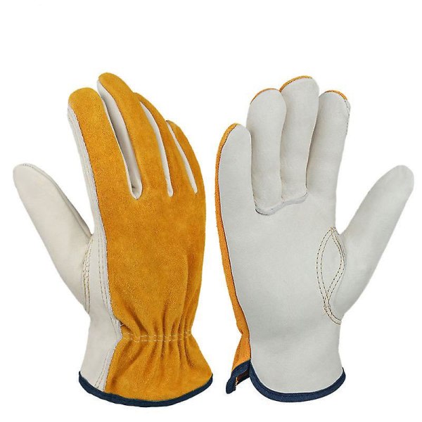 2 par flexibla tagg-resistenta handskar - bekväma arbetshandskar i läderxl