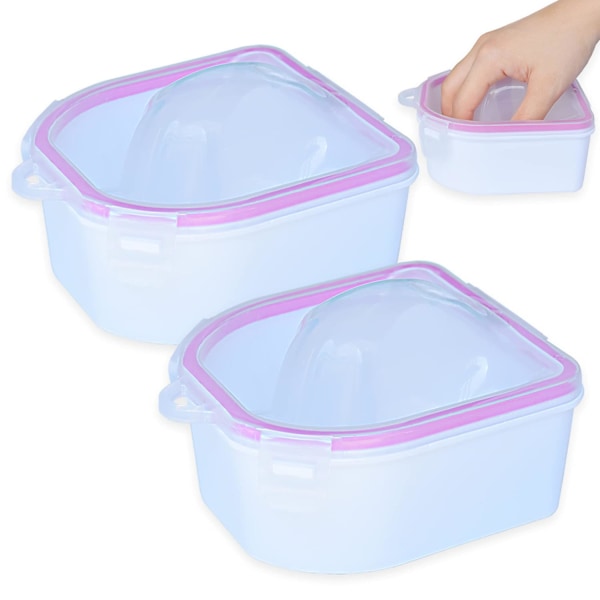 2-pack nail soak container for acrylic gel nail polish remover