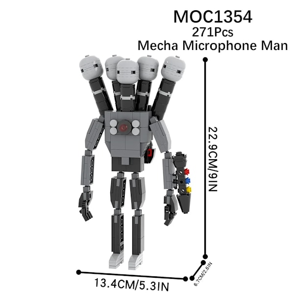 Gamer Skibidi Toilet Actionfigur Byggesæt Legetøj TV Ma Microphone 271Pcs