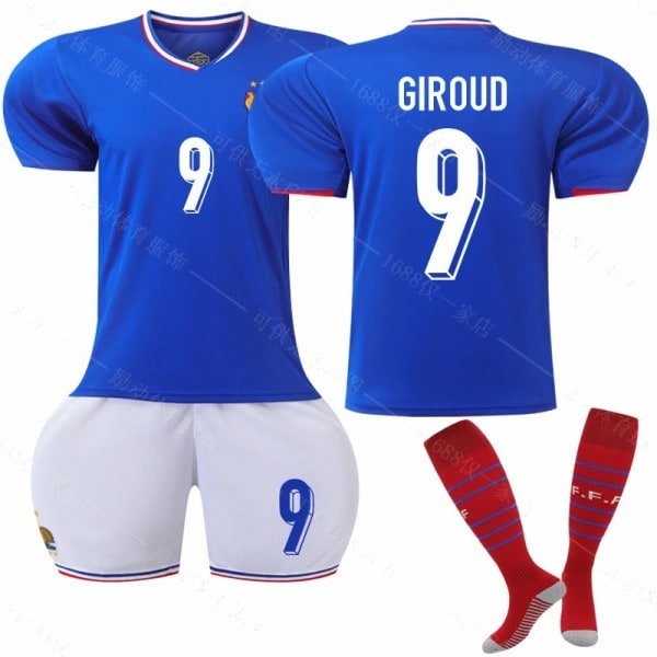 Mub- Euro 2024 Frankrike Fotballdrakt Hjem 9 GIROUD 9 GIROUD S