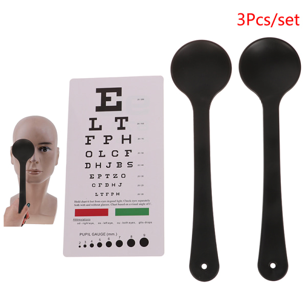 Dubbelsidigt ögondiagram Ögontest med ögonskyddsskedar