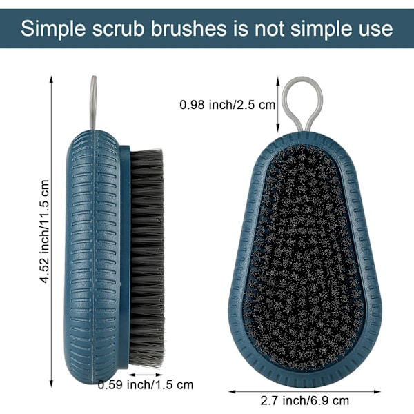 2-pack skrubbor multifunktionella kraftiga skrubbor mjuk uppsättning för tvätt av kläder skor, badrum, dusch, handfat, golv