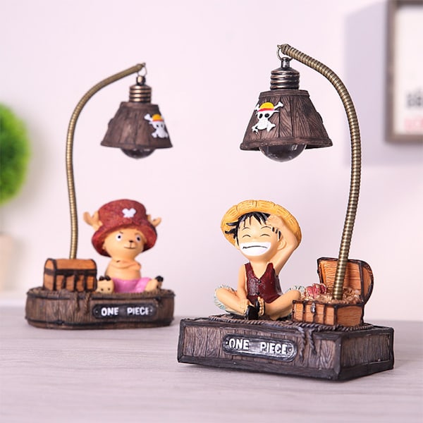 One piece model lampe i harpiks, japansk anime statue borddekoration med stearinlys Fawn