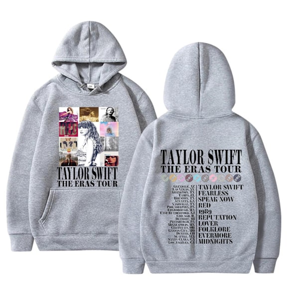 Joululahja 2023 Taylor Swift Fanit Huppari Syksy ja Talvi Hihallinen Miesten ja Naisten Joulutakki vaaleanharmaa light grey 2XL