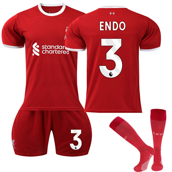 New 23-24 Liverpool Home Kids Football Shirt Kit No. 3 ENDO