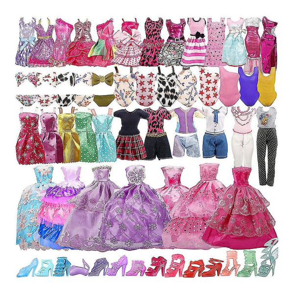 35st Barbie Doll Kläder Tillbehör Set Barbie Doll Dressup Klänning Mini Fairy Collection Kläder rekvisita Slumpmässig stil För tjejer Present[DB]