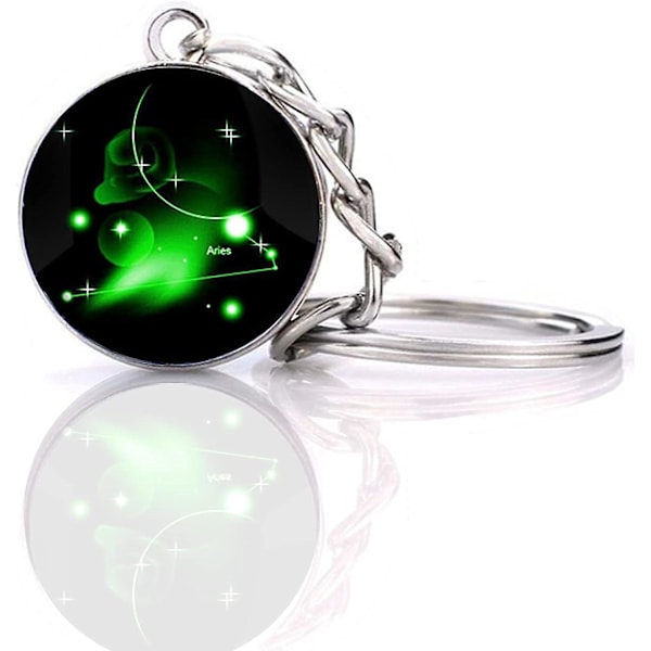 12 constellations glow in the dark creative galaxy keychain, Aries-1