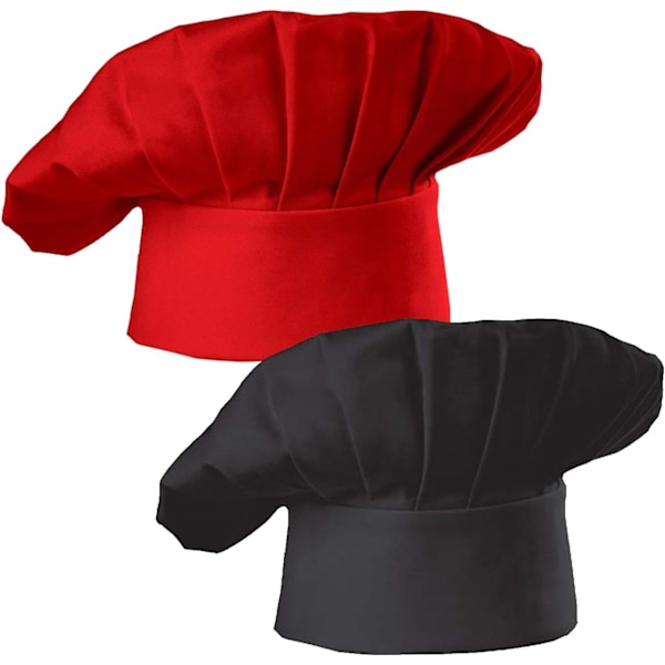 Chef Hat Set of 2 Pack Adult Adjustable Elastic Baker Kitchen Cooking Chef Cap