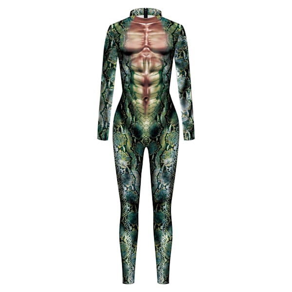 Zawaland Halloween-juhlan Painettu Spandex Elastinen Zentai Luuranko Body Jumpsuit Cosplay-asu Catsuit B142-172 B142-172 M