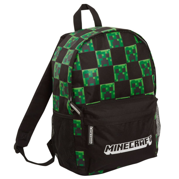 Backpack, Kids, Adults, Creeper Gamer School Bag, Gaming, Black, One Size