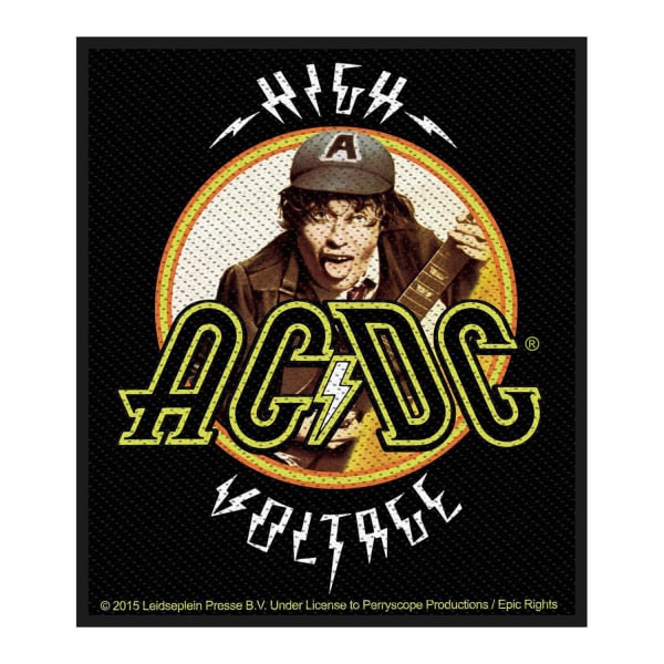 AC/DC High Voltage Angus Standard Patch One Size Svart/Gul/W Svart/Gul/Vit Black/Yellow/White One Size