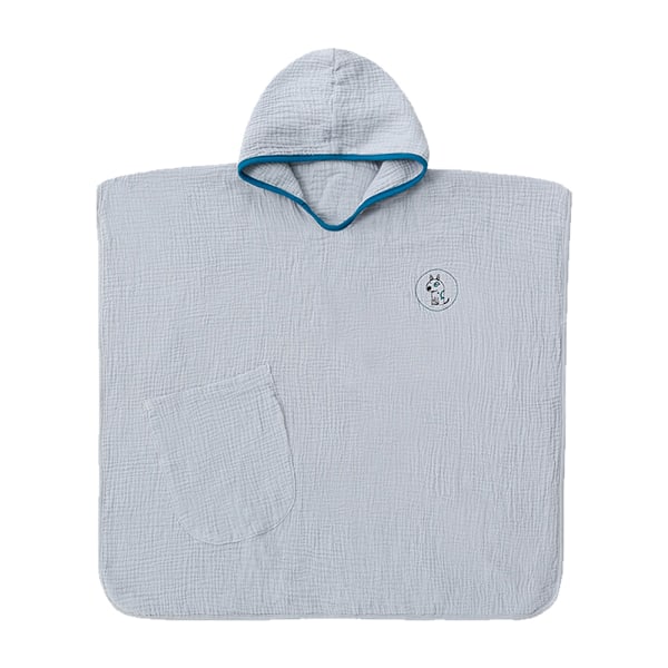 Cotton fabric kids can wear hooded bath towel for swimming