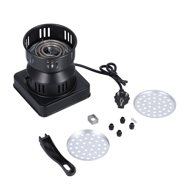 Electric Hookah Charcoal Burner Multipurpose Portable Coffee Tea Heating Stove with Switch Button Black EU Plug 220V