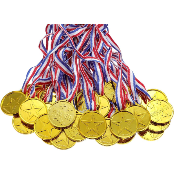 Pack of 100 plastic medals for children, school, sports or mini-Olympic medals