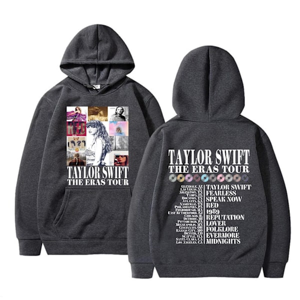 Julklapp 2023 Taylor Swift Fans Hoodie Höst & Vinter Sweatshirt Herr & Dam Juljacka Mörkgrå dark gray S