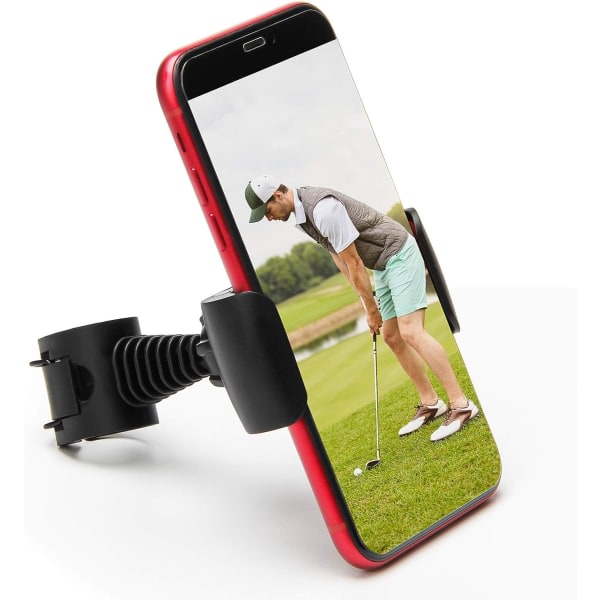 Galaxy Record golfsving, svart golftelefonhållare, golfträningshjälpverktyg för enkel set