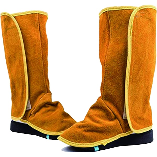 Long shoe cover in cow leather 1 pair of welding gaiters in leather Flame-resistant overshoes