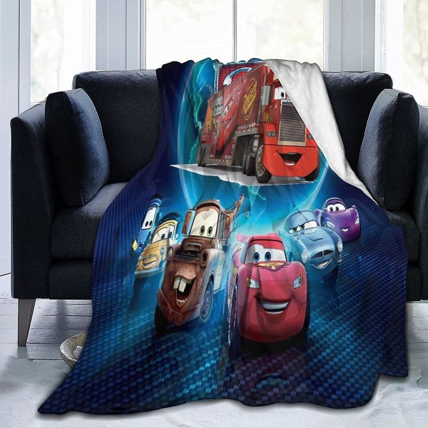 Bilar Lightning Mcqueen Soffa Fluffig filt Säng Säng Mjuk och varm filt Kasta Flanell Fuzzy Velvet Anti Pilling Fleece Lättskött Välmatchad B 80x60in 200x150cm