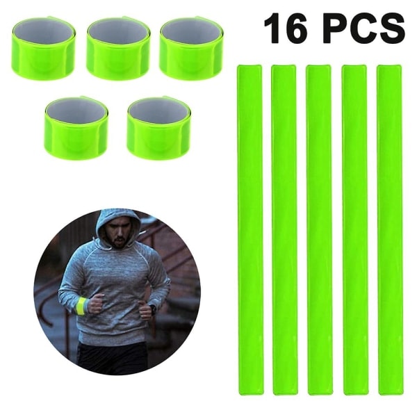 16 pcs Reflector band clapper bracelet, safety clapper bracelet for running