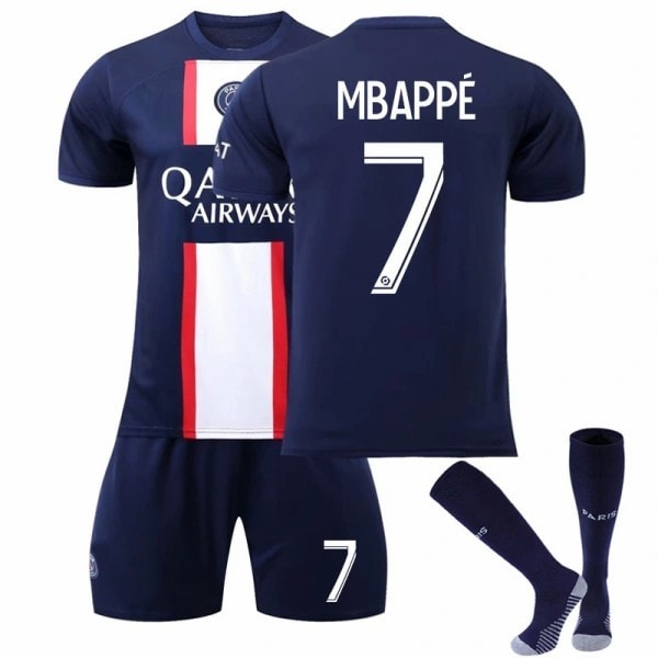 Mbappe #7 2023 Paris Saint-Germain Fotballdrakt Voksen Barn Fotballdrakt Fotball Kids 16(90-100cm)