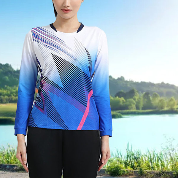 Women's Sports Training T-Shirt Quick Dry Long Sleeve Athletic Sports Training T-Shirt Light Blue S