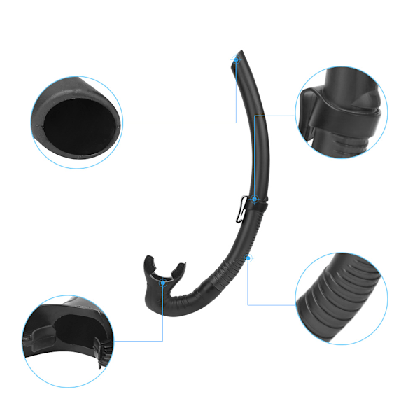 Dykkeåndedrettsslange Snorkling Våtdrakt Åndedrettsslange Undervannsdykking Svømmeutstyr Svart