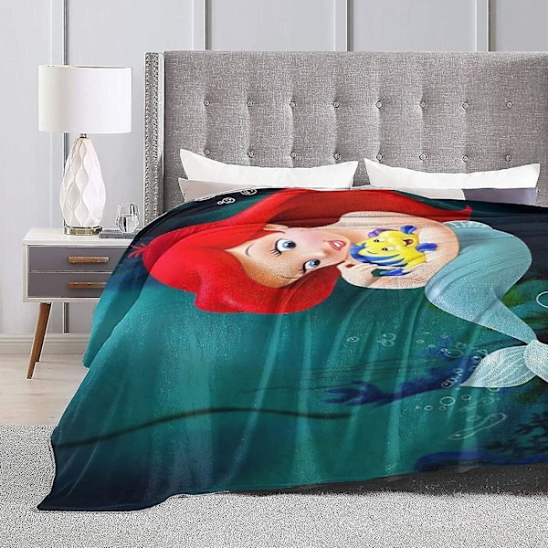 Prinsesse Ariel tæppe sofa tæppe sovetæppe uldblanding kontorsjal aircondition tæppe flere størrelser til voksne børn teenagere fantastisk søvn 50x40in 125x100cm