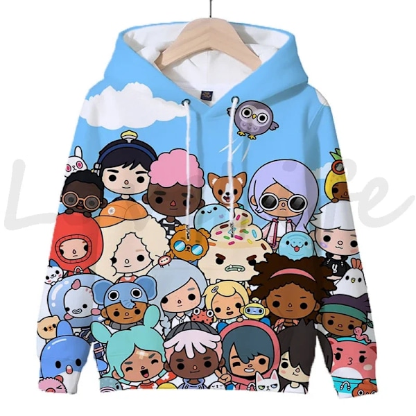 Toca Life World Luvtröjor Pojille ja Tytöille Pitkähihaiset Paidat Lapset Urheilupuvut Lapset Piirretty Paidat Syyspaidat Sudadera 11 11 kids-130(8T)