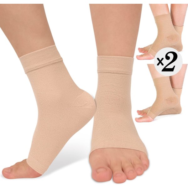 2-pack ankle support compression sleeve 8-15 mmHg open toe Compress