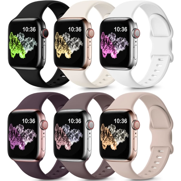 6 kpl:n ranneke, joka on yhteensopiva Apple Watch -rannekkeen kanssa 38 mm 40 mm 6 kpl 1 6 kpl 1 6pcs 1 38mm/40mm/41mm