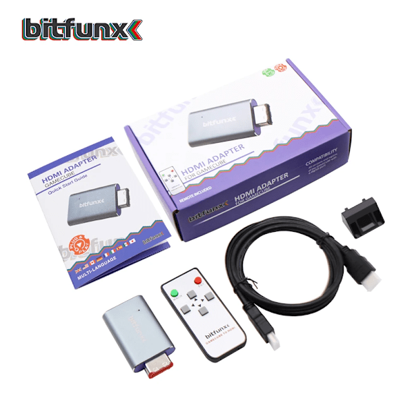 Bitfunx HDMI-kompatibel Line Doubler Adapter Adapter Digital til HDMI GC2HDMI til Nintendo Gamecube NGC HDMI black