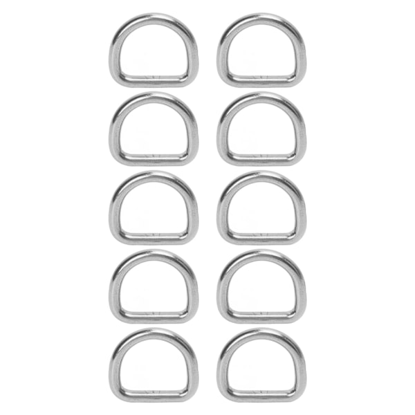 10PCS 316 Stainless Steel D Ring Seamless Welded Hardware D Clamping Ring Surfboard Kayak Accessories 6mm 30x27x6mm/1.2x1.1x0.2in