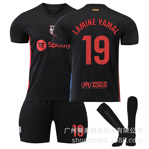 24-25 Barcelona Away 19 Lamin Yamal Fodboldtrøje Børne Fodboldtøj-WELLNGS L