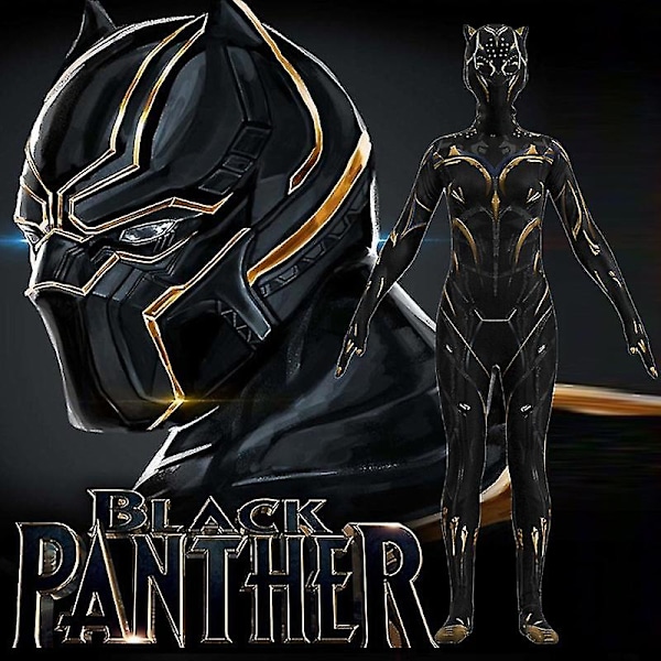 Black Panther 2 Kvindelig Jumpsuit Halloween Kostume, Cosplay yz 180cm