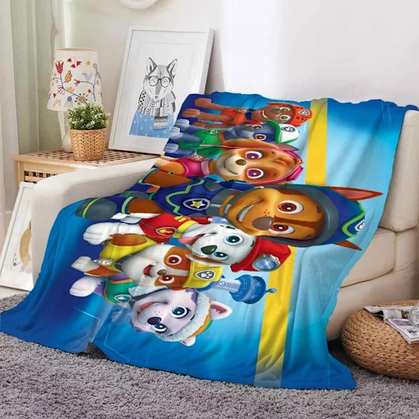 Paw Patrol Peitto Piirretty Flanelli Ihoystävällinen Pehmeä ja Ei-Nukkaava Korkealaatuinen Materiaali Söpö Patrol Koira Lapset Peitto 3 3 100x130cm