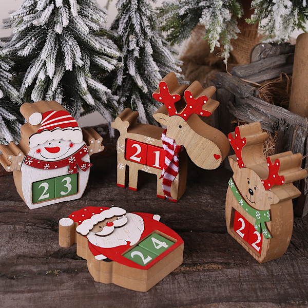 Julekalender Nedtelling Adventkalender Trehjort ornament