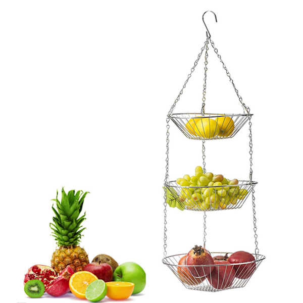 Tier Hanging Fruit Basket Iron Baskets Hanging Fruit Basket for Kitchen Restaurants Storage Baskets