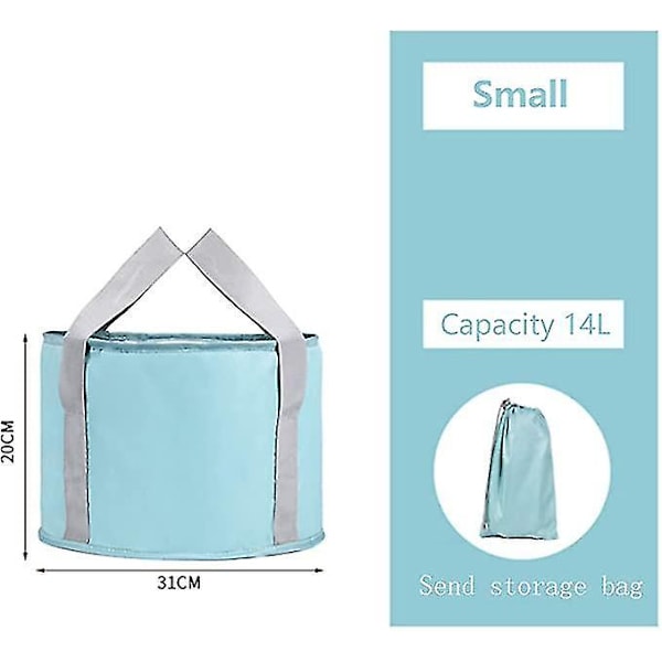 Sammenleggbar bøtte for fotbad med oppbevaringspose, bærbar fotbad, innebygd aluminiumsfolieisolasjonslag, vask ansikt, føtter