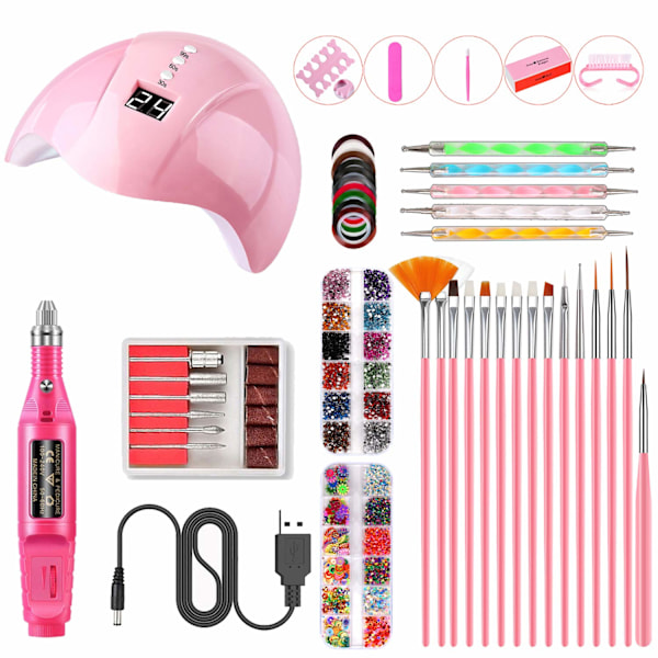 12 pcs 36W UV nail lamp starter set manicure gel nail studio set complete for professional artists or beginners