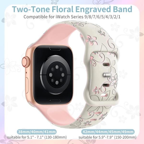 Graverad rem för Apple Watch Band 40mm 44mm 41mm 49mm 45mm 38mm 42mm silikonarmband För iWatch series 9 7 se 6 5 4 8 ultra blå rosa blue pink 42mm 44mm 45mm 49mm