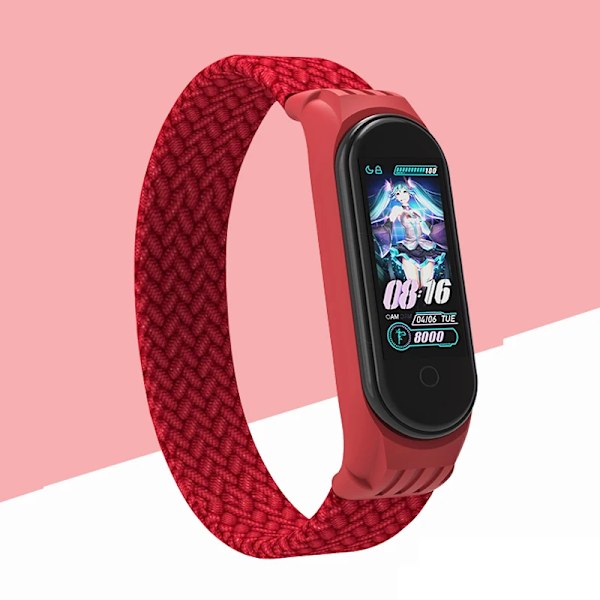 Nylon flettet ur til Xiaomi Mi Band 4 3 Rem Solo Loop NFC Ur Armbånd Damer Smart Band Gave Bælte Correa Mi Band 7 6 5 Re E Oath Mi Band 7 6 5 4 3