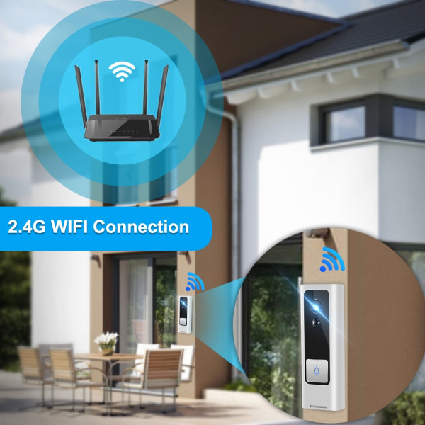 1PC WiFi smart HD färgbild dörrklocka, kan ringa, HD-pixel