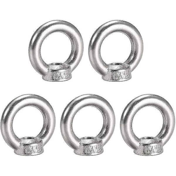 Lifting Eye M5 Female Thread 304 Stainless Steel Round Shape For Rope Attachment Pack 5