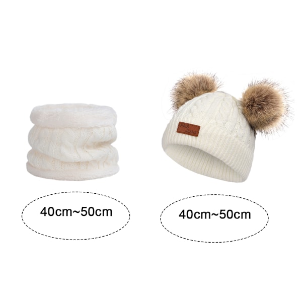 Toddler Hat, Färg Vinter Dubbel Pom Pom Stickad Cap och