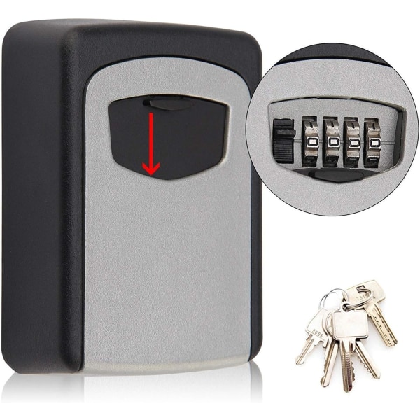 Nyckelskåp, Väggmonterad nyckellåda, högsäkerhets 4-siffrig kod K