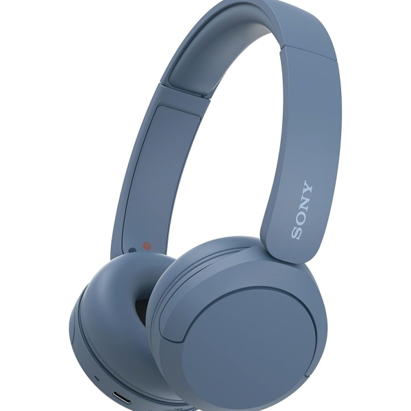 För Sony WH CH520 trådlösa Bluetooth hörlurar, upp till 50 timmars batteritid med snabbladdning och pannbandsstil, blå
