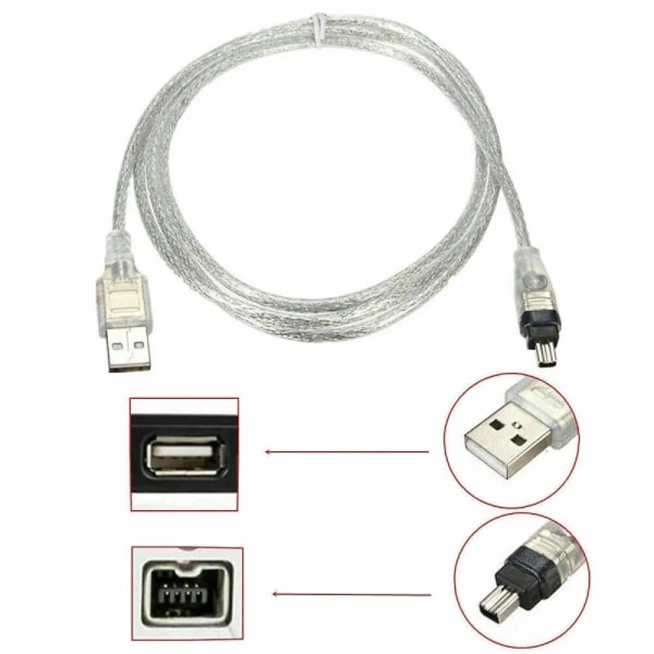 För Mini DV MiniDV USB-kabel FireWire IEEE 1394 HDV-kamera för PC-redigering